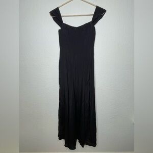 Reformation dress maxi NWT square shoulder sz 0 black